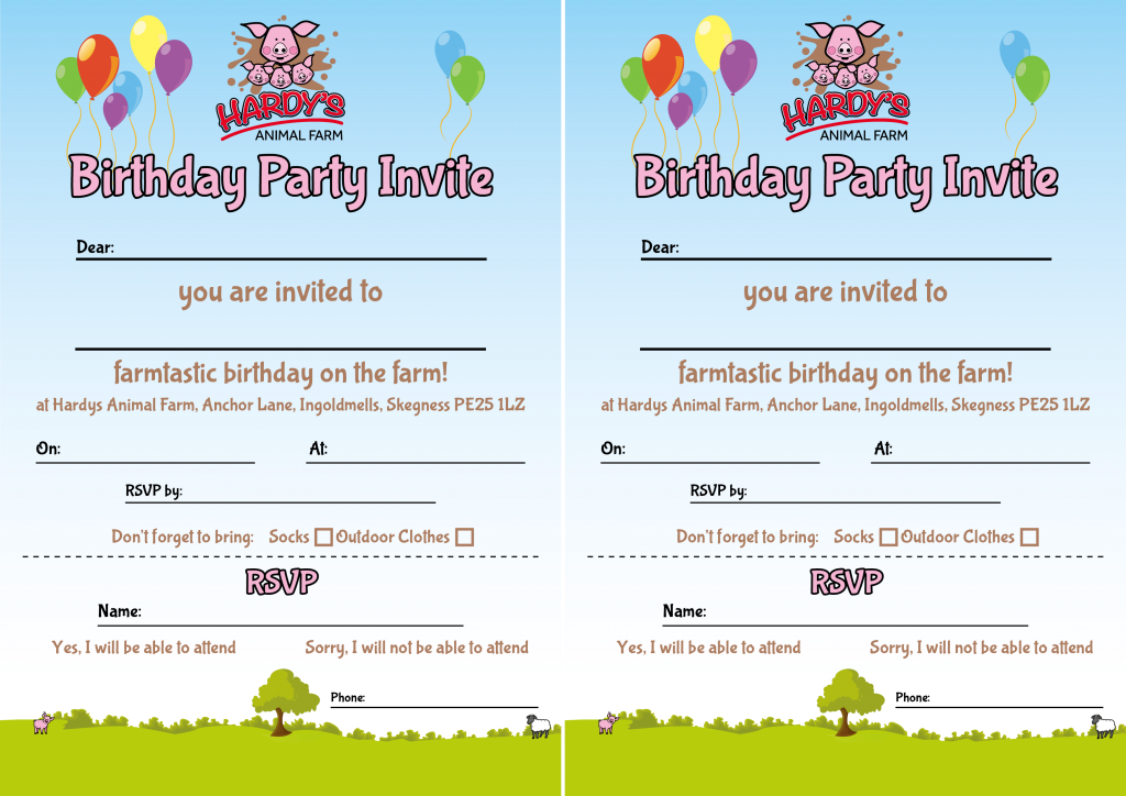 Hardys Birthday Party Invite